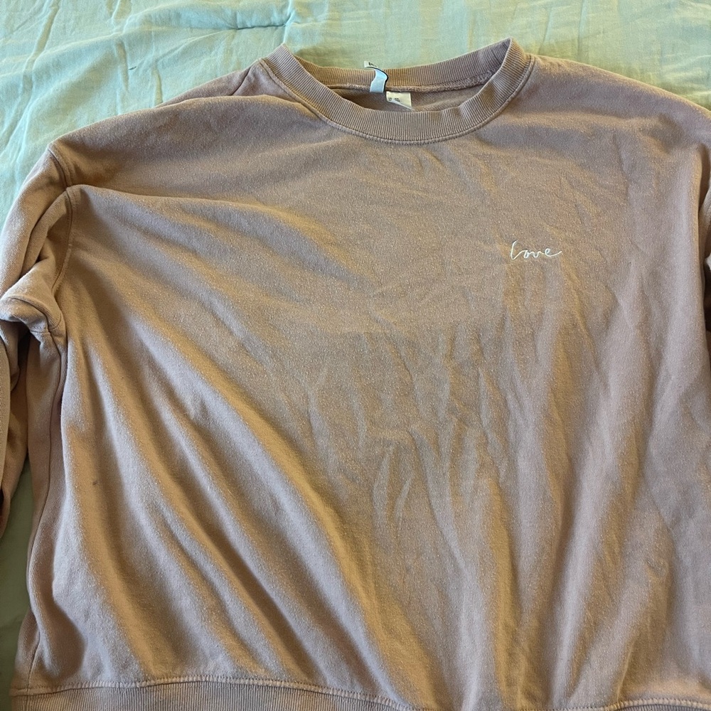 H&M divided, pink love sweatshirt